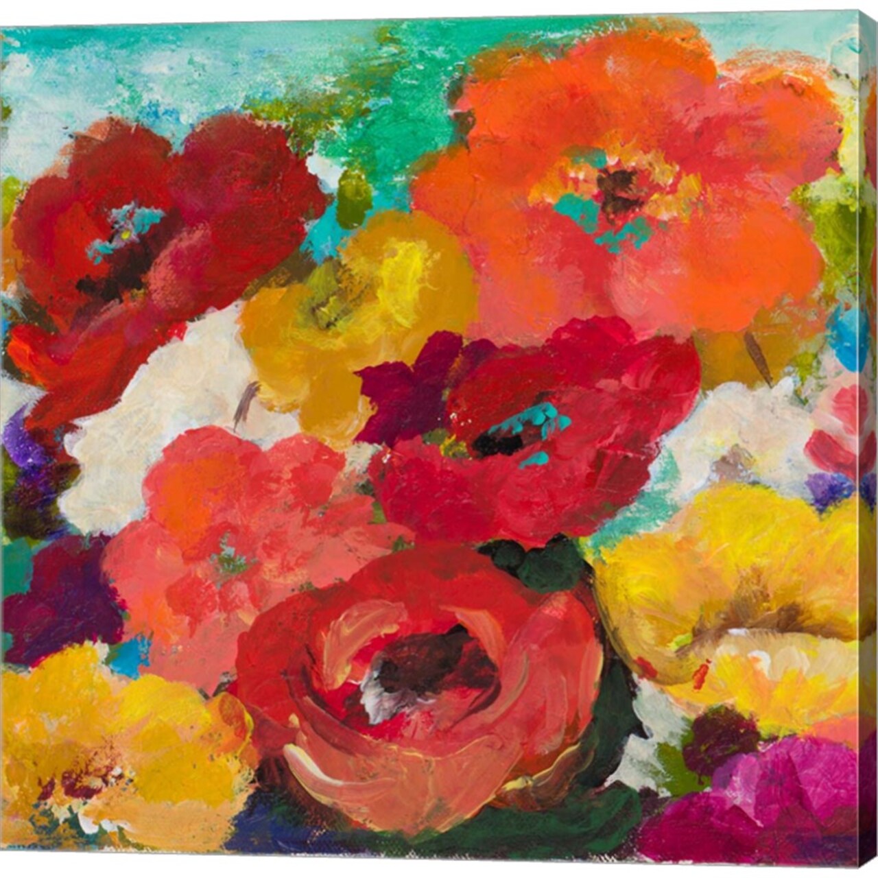 Cheerful Flowers Square by Patricia Pinto 24" x 24" Canvas Wall Art